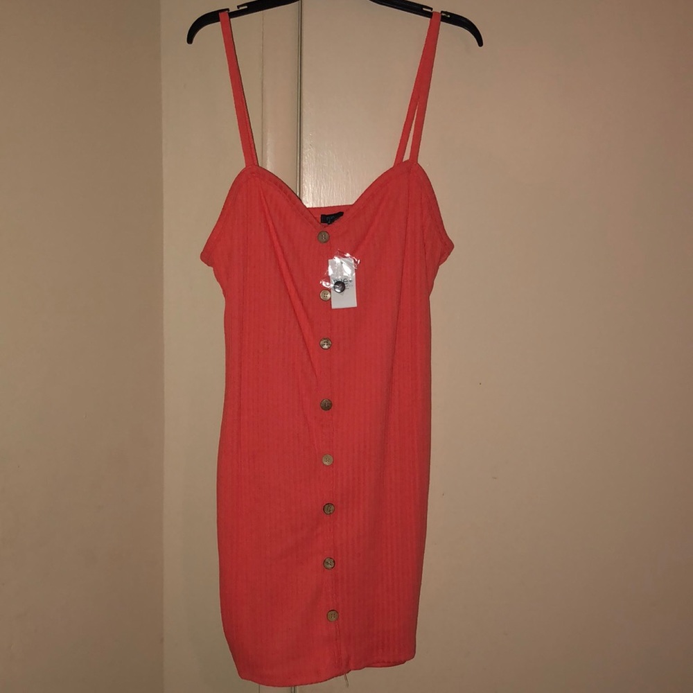 Peach Button Down Dress